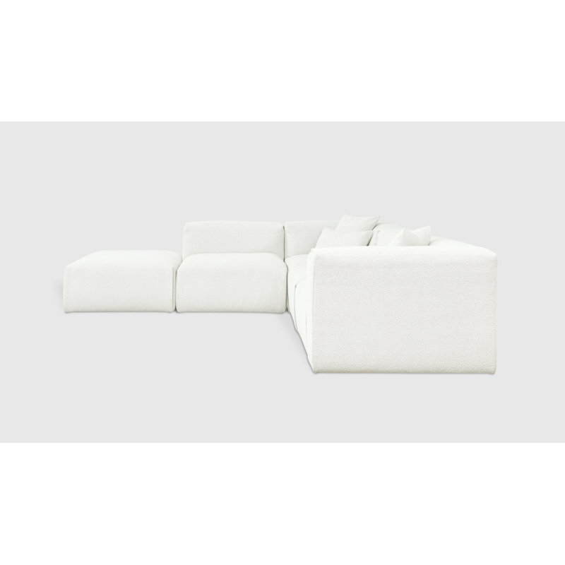 Nest Modular 5-Piece Sectional, Bone Boucle, Left Hand Facing