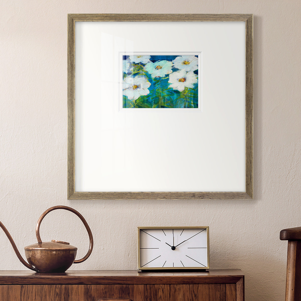Field Day Print, 21" H  x 21" W x 1.25" D, Brown Framed