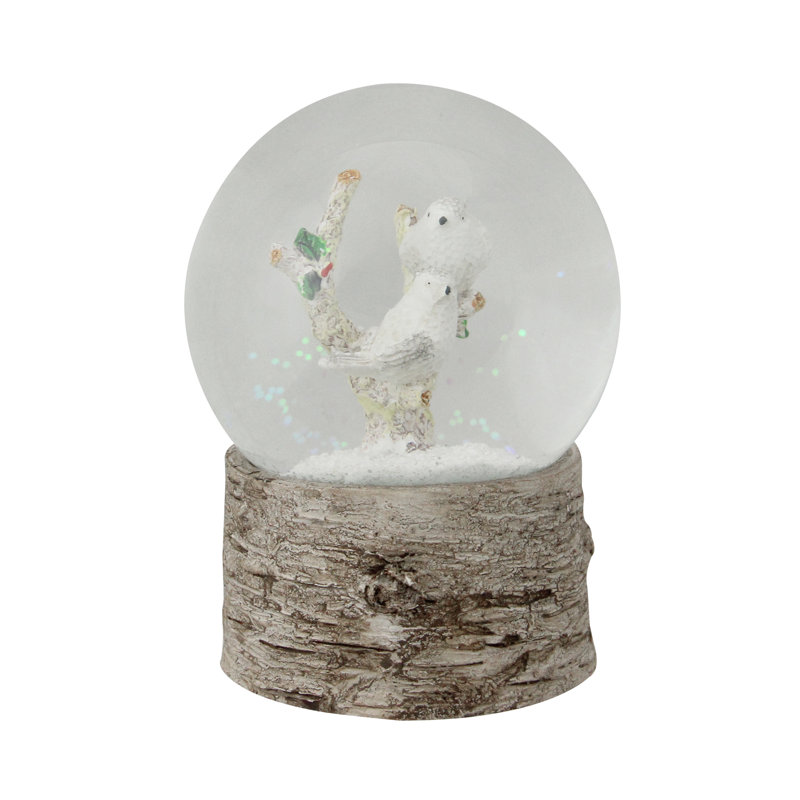 Boule à neige musicale 5 "Colombes blanches sur une branche