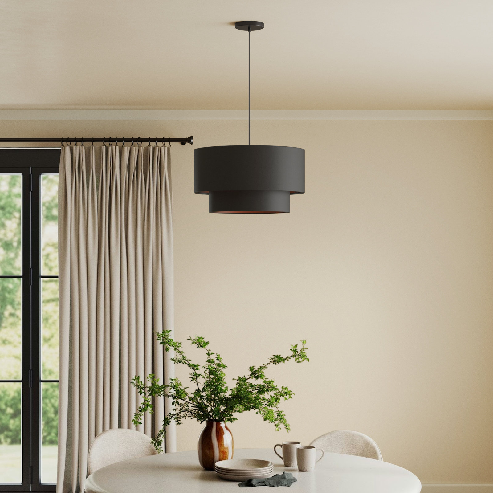 Gracia 3 - Light Dimmable Drum Chandelier