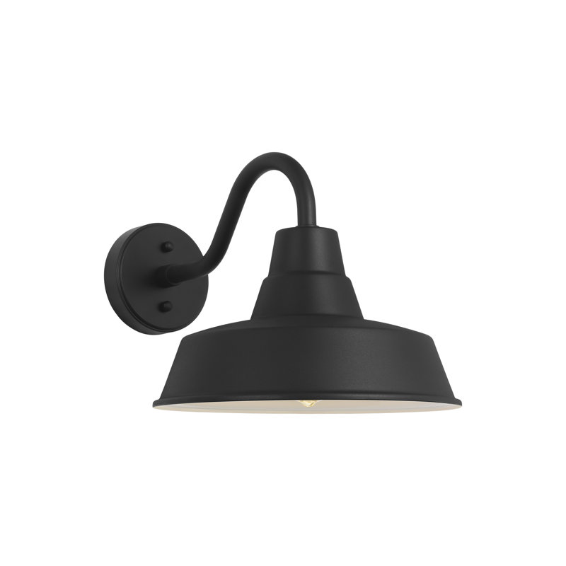 1 - Light Armed Sconce, 10.75" H x 12" W x 17.13" D, No, Textured Black