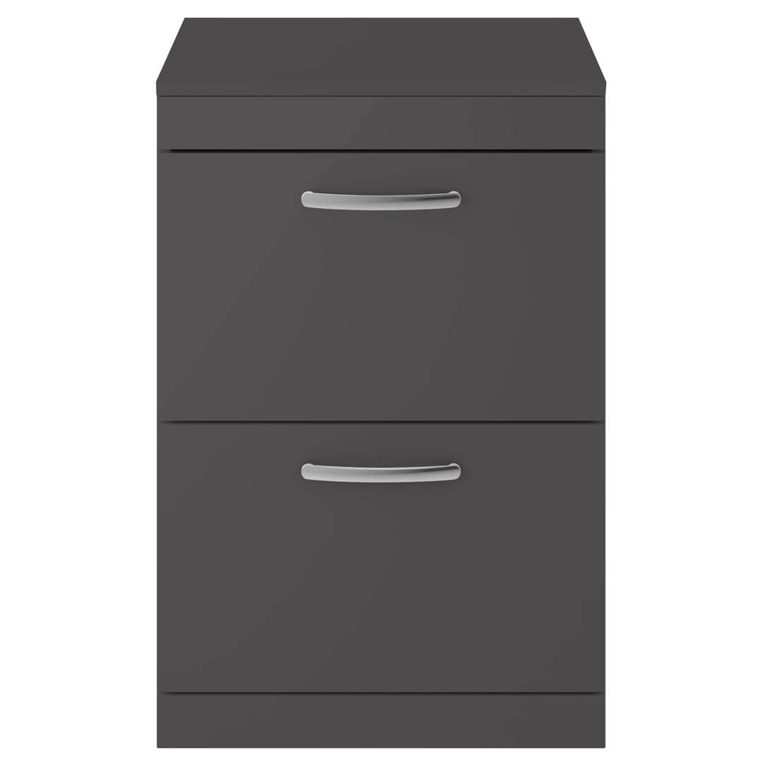 Athena 60.5cm Single Bathroom Vanity Base Only in Gloss Grey