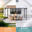 Pergola d'extérieur en aluminium avec toit incliné incliné-125431607