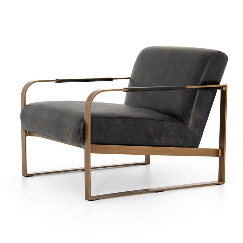 Jules Armchair, Realto Ebony Top Grain Leather