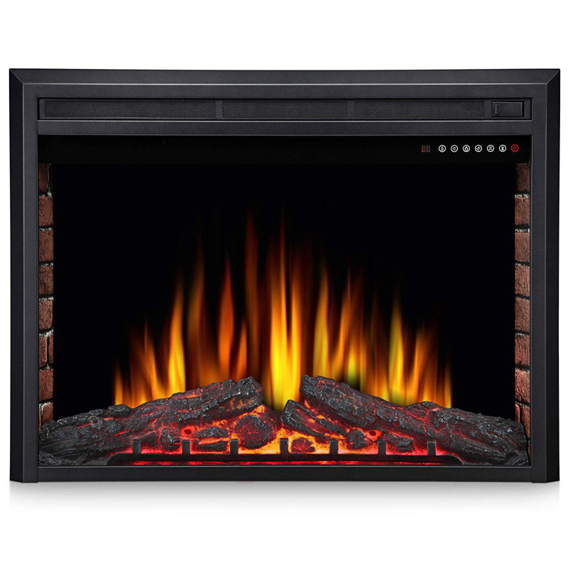 Ebern Designs Black Electric Fireplace Insert, 27.01" H x 39" W x 8.98" D