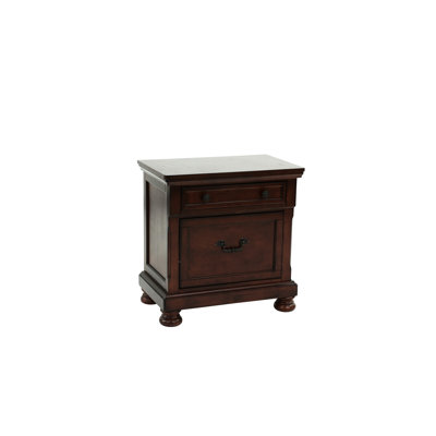 29X18x30" Wooden Nightstand In Antique Cherry, With Cherry Accents, 29"X18"X30"H