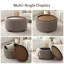 Caysey 30.1" W Upholstered Round Storage Ottoman with Wooden Tray-1265259781