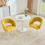 Ensemble de 2 chaises de salle à manger en velours à bulles avec dossier rembourré et pieds en métal doré, chaises d'appoint modernes et rembourrées pour différents styles d'intérieur