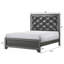 Tête de lit tapissier capitonnée gris foncé 1pc-944183795