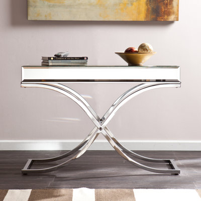Ava Mirrored Console Table - Chrome