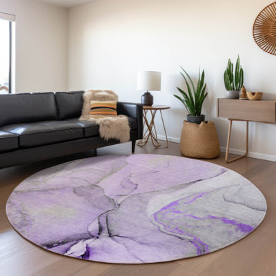 Premium Machine Washable Cerrito AMF506 Purple Rug