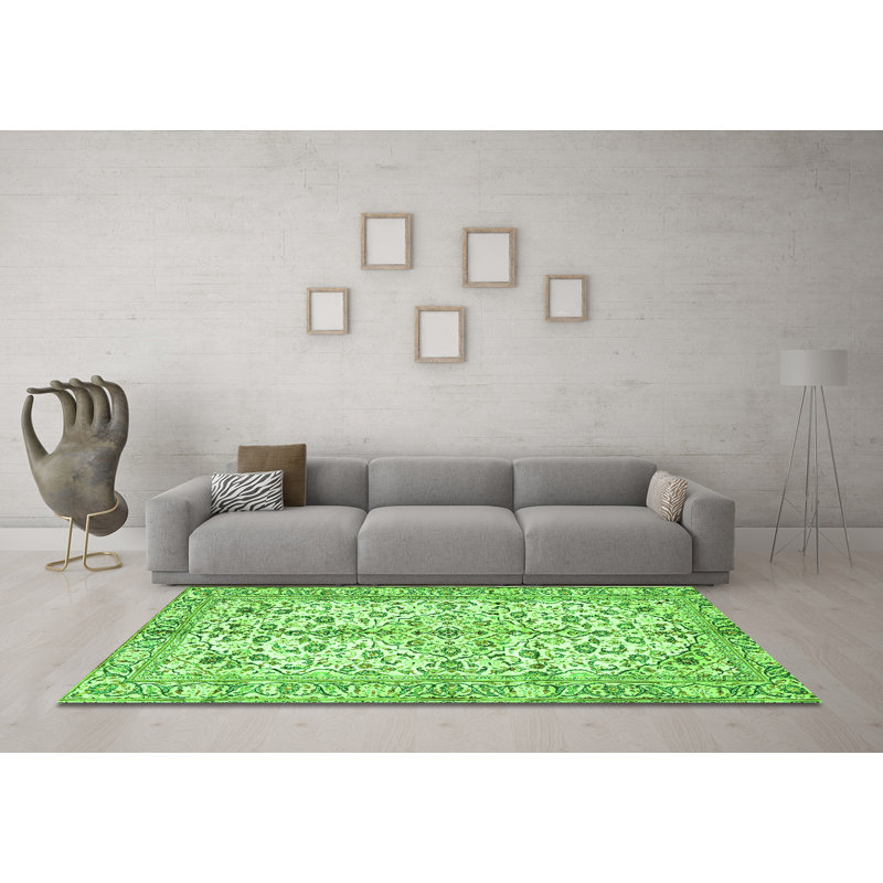 Mesiah Washable Oriental Indoor Rug, Round 8'