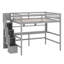 Lit mezzanine avec bureau, tablettes de rangement et escalier-232214092