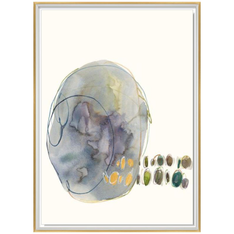 Modern Abstract V Painting by Sara Brown, Glass Framed Custom, 34" H x 24" W x 1.5" D