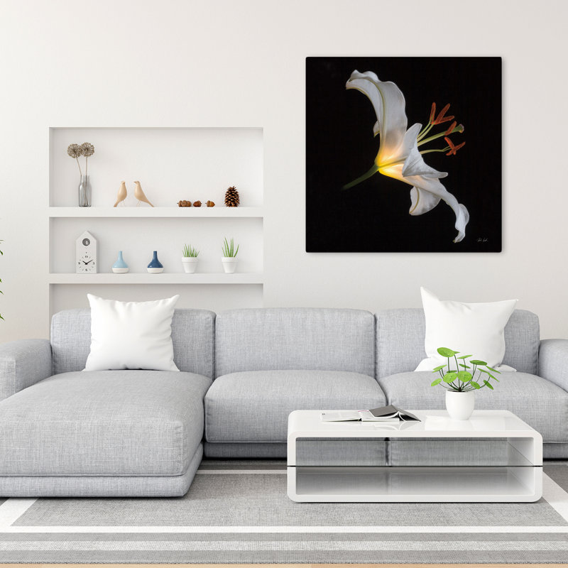 Art floral contemporain Lily, H 36 po x l 36 po