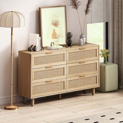 Ayanna 6 Drawer Rattan Storage Dresser by Bay Isle Home