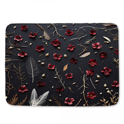 Floral Bath Mat Bohemian Bathroom Decor
