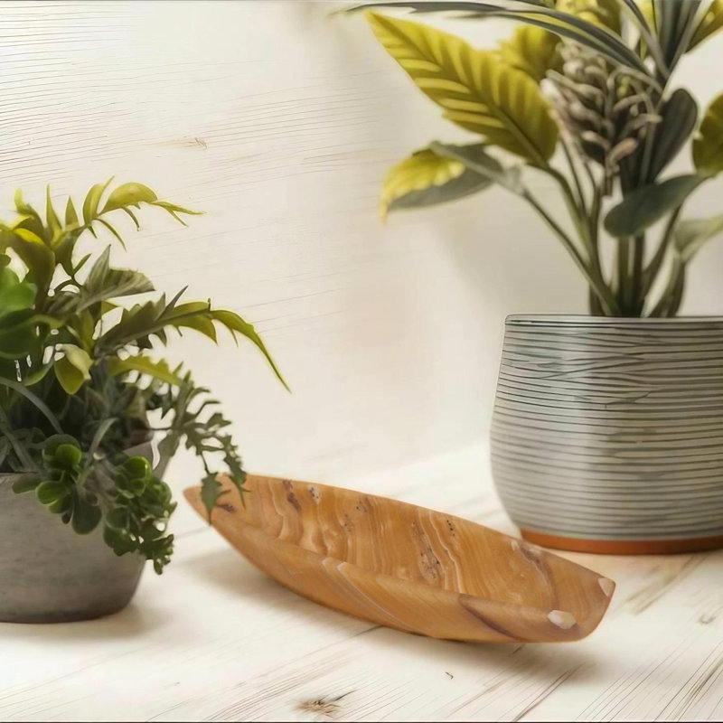 Black Marble Decorative Tray, Orange and White