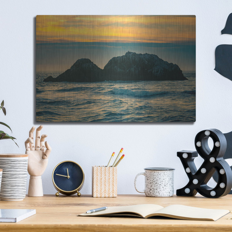  «Golden Island», art mural en métal, H 12 po x l 16 po