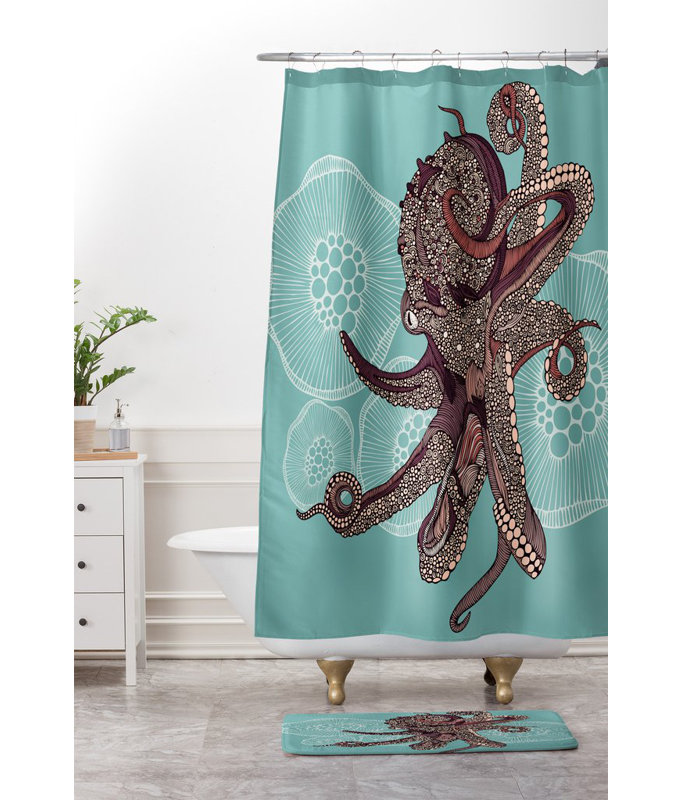 Tapis de bain à fleurs octopus