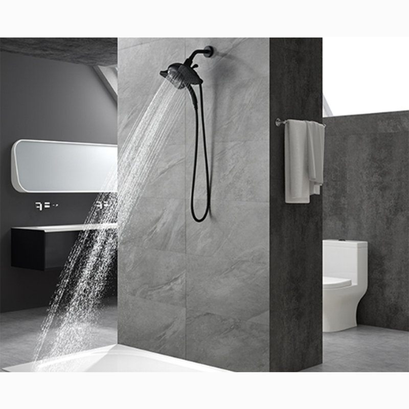 2.5GPM Shower Head With Handheld Spray Combo – 2-In-1 Rainfall Shower Head & High-Pressure Handheld Spray, 9 Spray Modes, Detachable With 60-Inch Hose