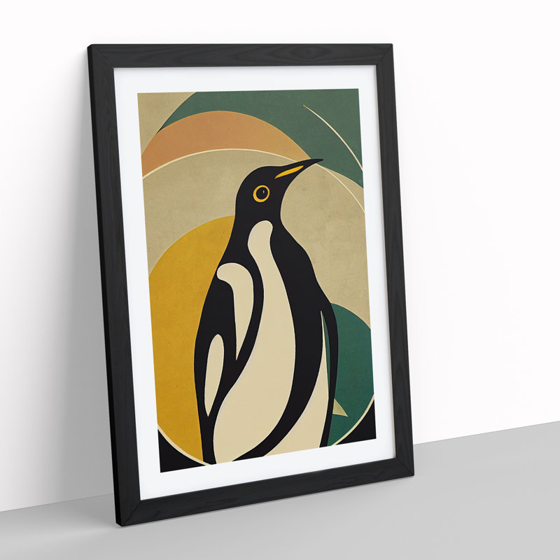 Modern Abstract Penguin No.5 - Framed Print, Black, 34cm H x 25cm W x 2cm D