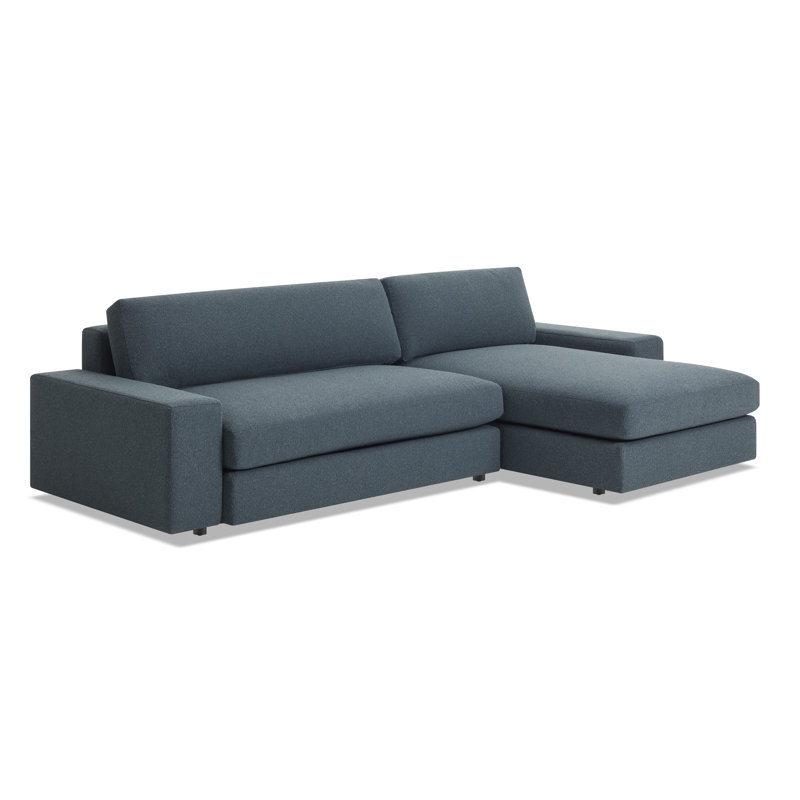 Esker Chaise Sectional, Kelso Blue Polyester, Right Hand Facing