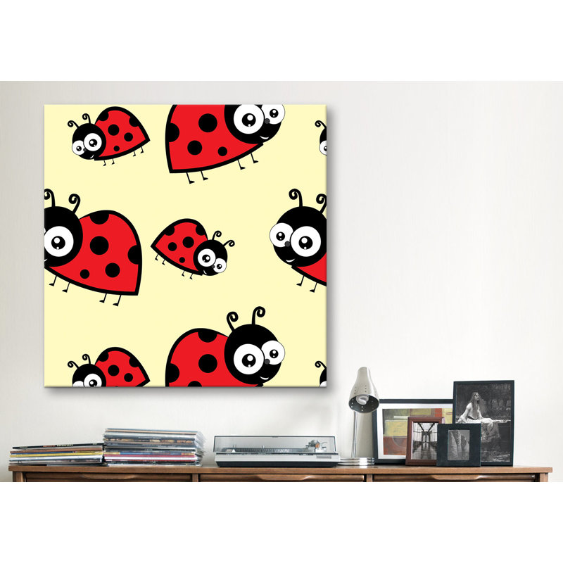 « lady bug »-impression sur toile tendue Nathan, H 12 po x l 12 po x P 1,5 po