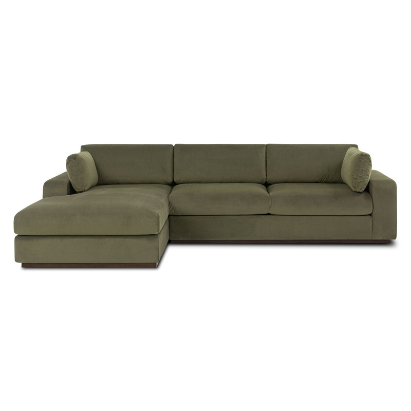 Malaga 134" Performance Velvet Sectional Sofa, Left Hand Facing