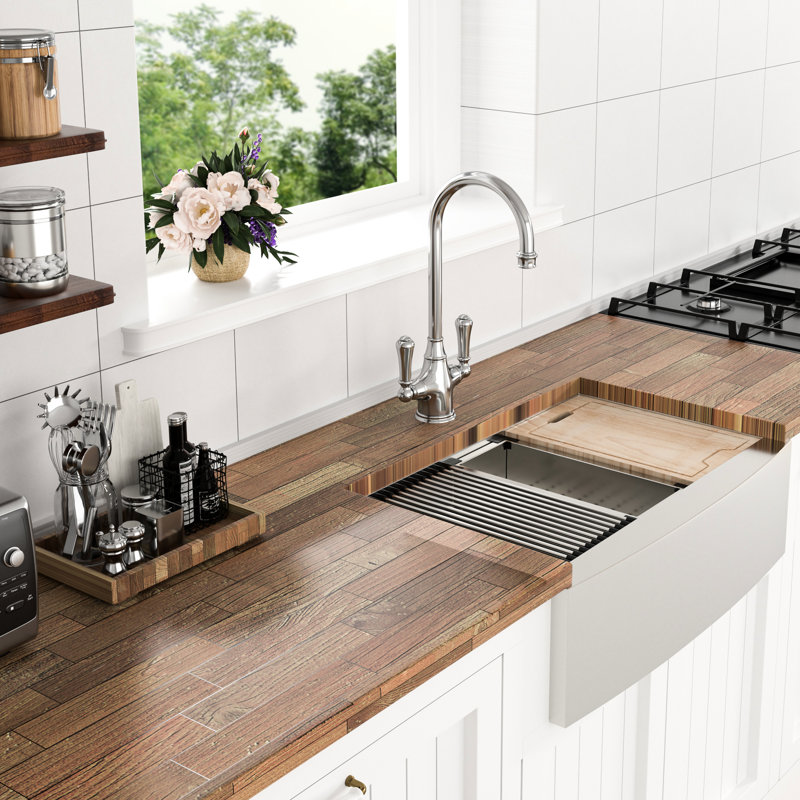 30X21x9 Inch Stainless Steel Workstation Sink - With Drying Rack & Template Kitchen X-Shaped Water Guide For Smooth Drainage