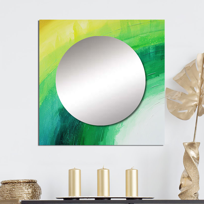 Lonzell - Grand miroir carré arc-en-ciel pour décoration murale, 23 po x 23 po