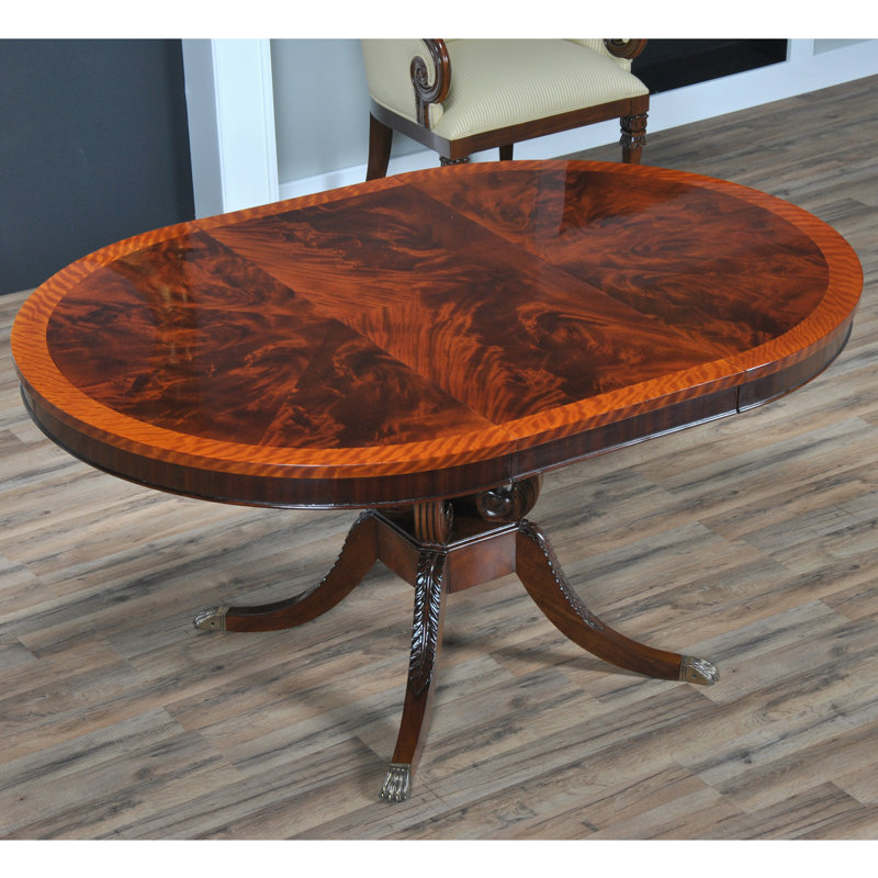 Mahogany Oval Solid Wood Dining Table