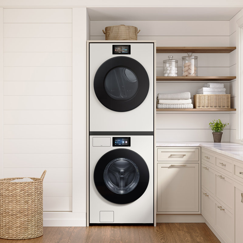 Samsung 7.6 cu. ft. Bespoke AI Ultra Capacity Front Load Electric Dryer with AI Home and AI OptiDry+ in Ivory, Ivory