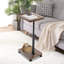 Table d'appoint avec table d'appoint en forme de C et roulettes pour canapé-1968033650