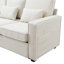 Console moderne rembourrée avec 2 pièces, 114,2 po, 4 pièces, tissu en lin, structure en bois massif, siège en éponge respirante, console pour appartement 4, ports, base, décoration de la maison-746482018
