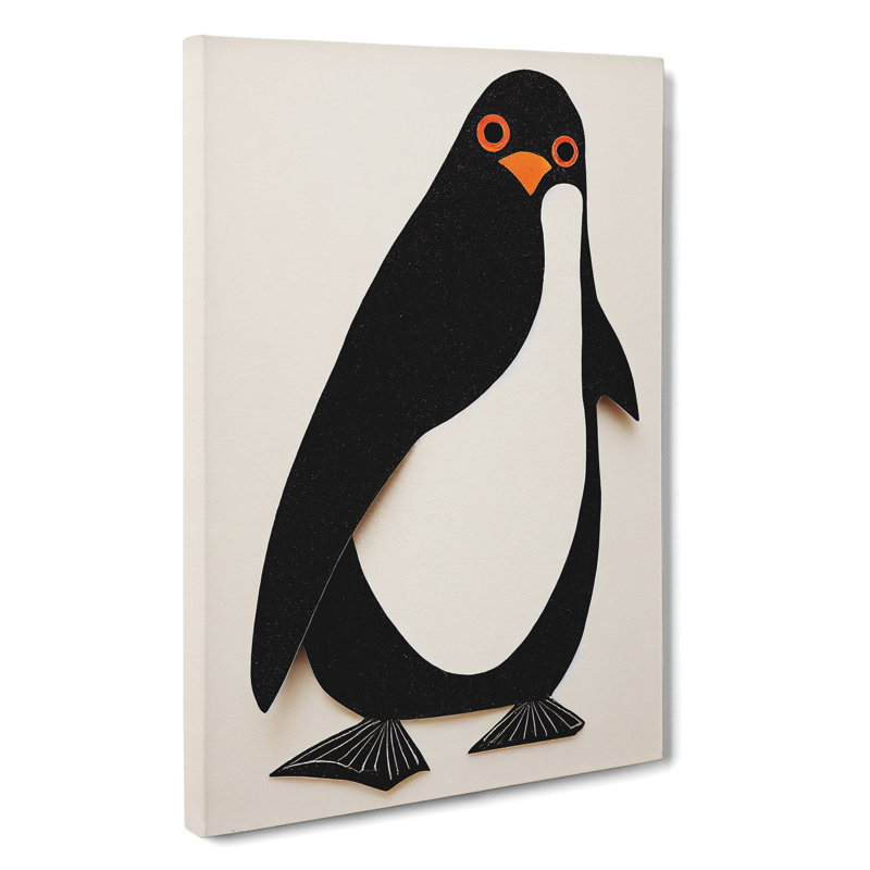 Paper Penguin No.1 - Wrapped Canvas, 50cm H x 35cm W x 3cm D