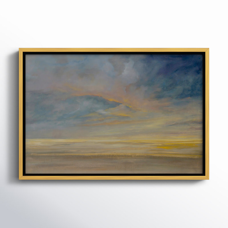 Saffi Dawning Unrest - Floater Frame Painting on Canvas, 13.5" H x 19.5" W, Black