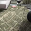 Tapis gris abstrait en laine noué à la main-764678507