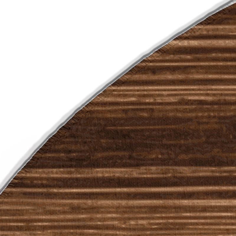 Tapis intérieur / extérieur brun HorizontalStripes, Rond 5 pi