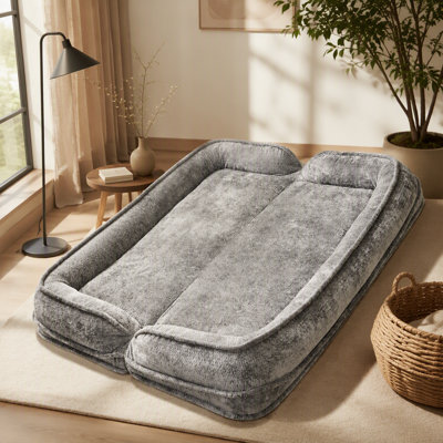 Lit double polyvalent pour personnes et animaux, causeuse paresseuse avec fonctions multiples et positions réglables pour la détente