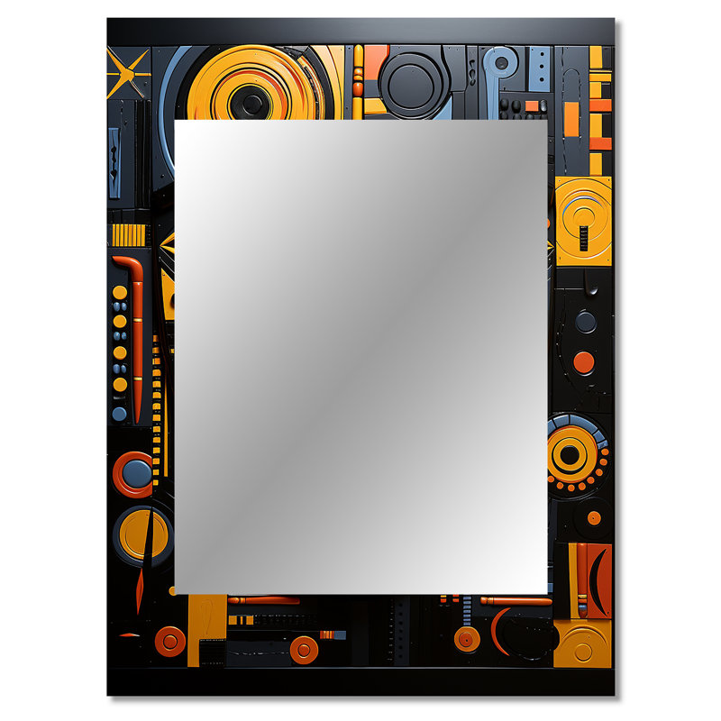 African Tribal Rhythms II - miroir d'art africain, miroir mural unique au monde, impression sur métal, 40 po x 30 po