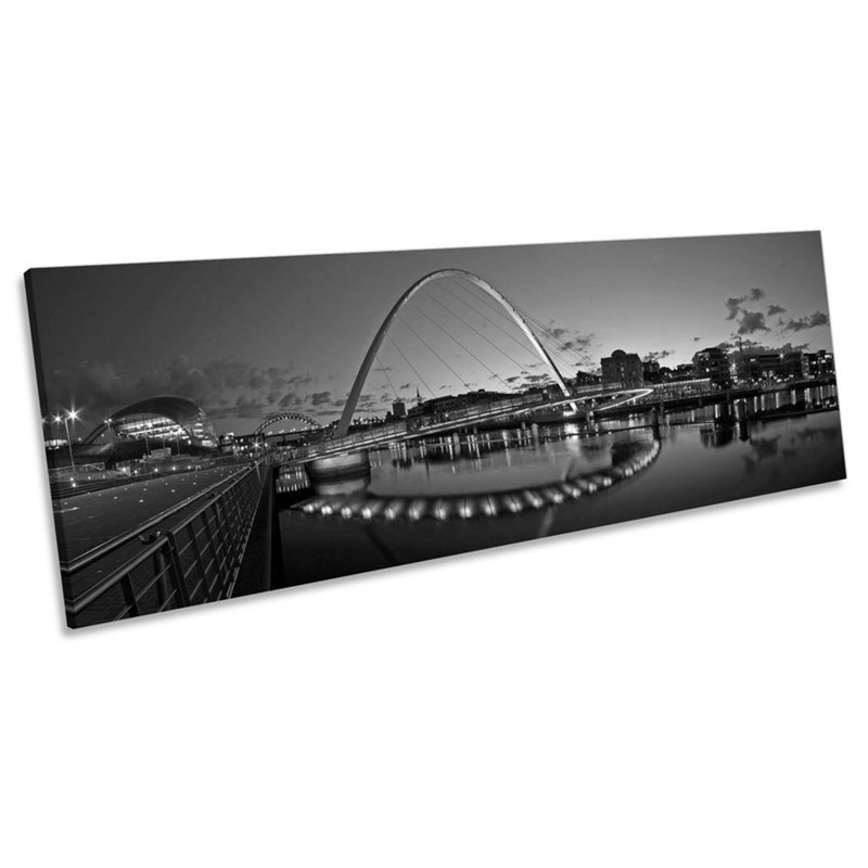 Tyne Bridge Newcastle Quayside - Wrapped Canvas Panoramic Print, 60.96cm H x 182.88cm W x 4cm D