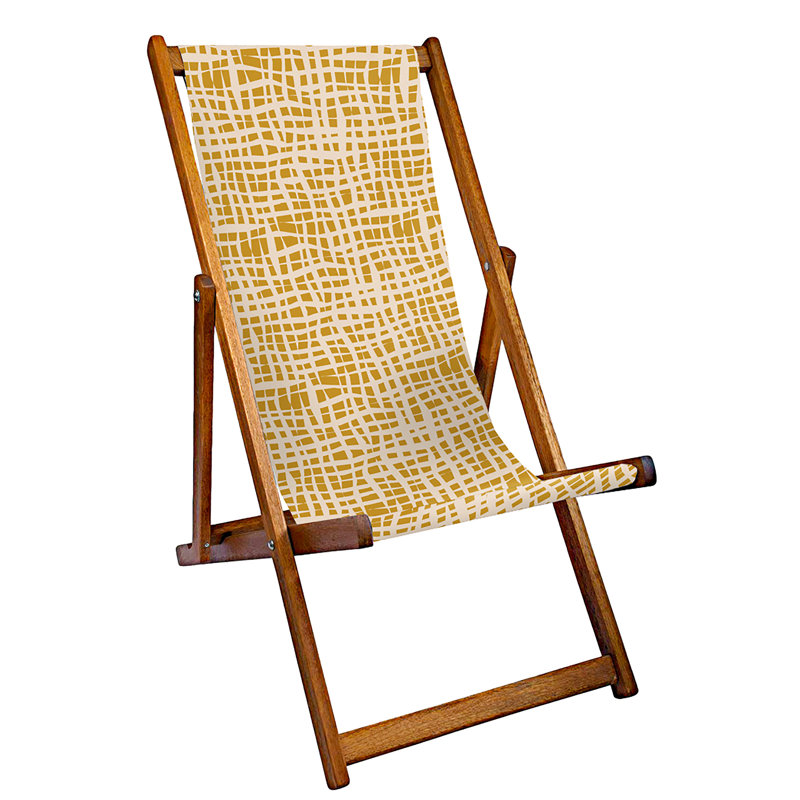 Atilano Folding Deck Chair, Yellow