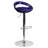 Contemporary Plastic Adjustable Height Barstool with Rounded Cutout Back and Chrome Base-969223437
