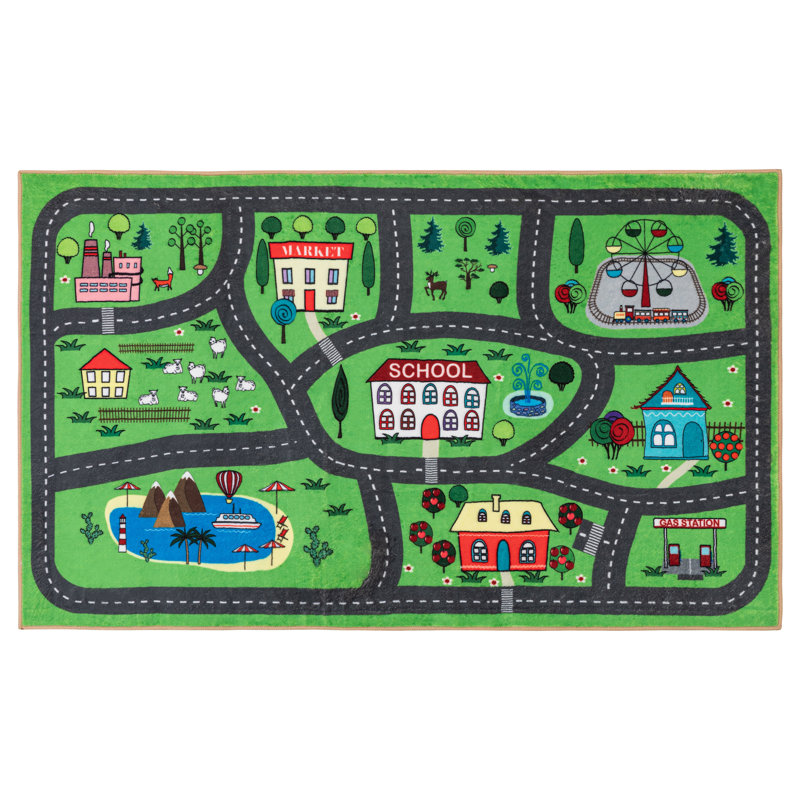 Tapis rectangulaire en polyester, Rectangle 2 pi 6 po x 5 pi
