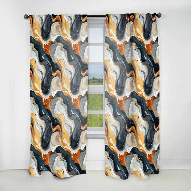 Rideau obscurcissant en marbre Retro Revival Marble II - 1 panneau, L 52 po x L 90 po