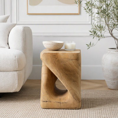 Table d'appoint à la texture imitation bois