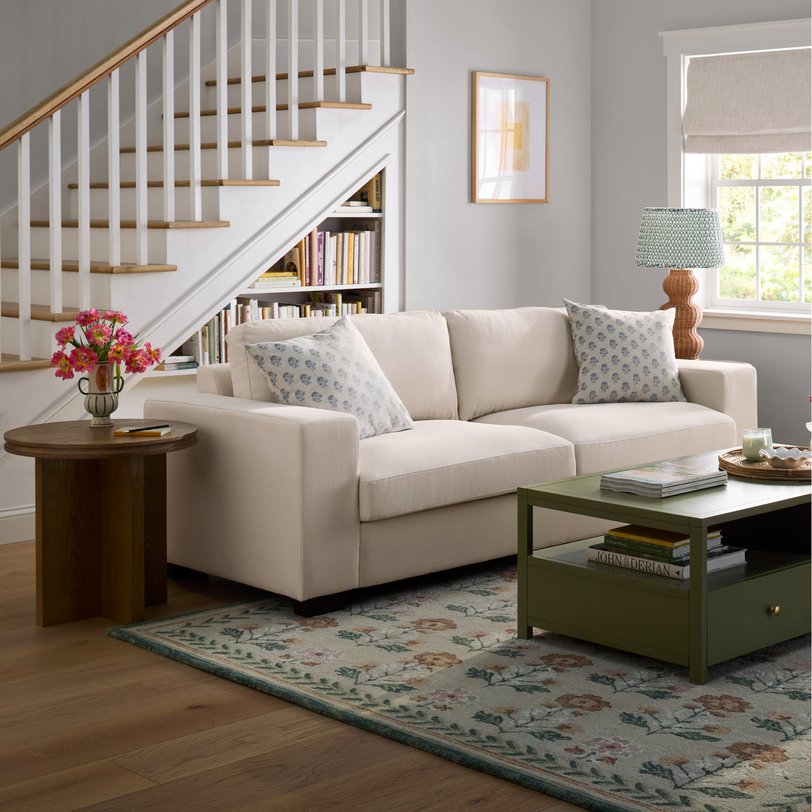 Southampton Solid and Manufactured Wood End Table, Beige