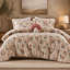 Ensemble de couette 4 pièces en microfibre à motif champignon pour lit double/queen avec coussin décoratif assorti (229 x 229 cm).-135278134