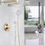 High Rain Shower Head And 5 Handheld Shower, 10 Inches Wall Mounted, Silver Brass